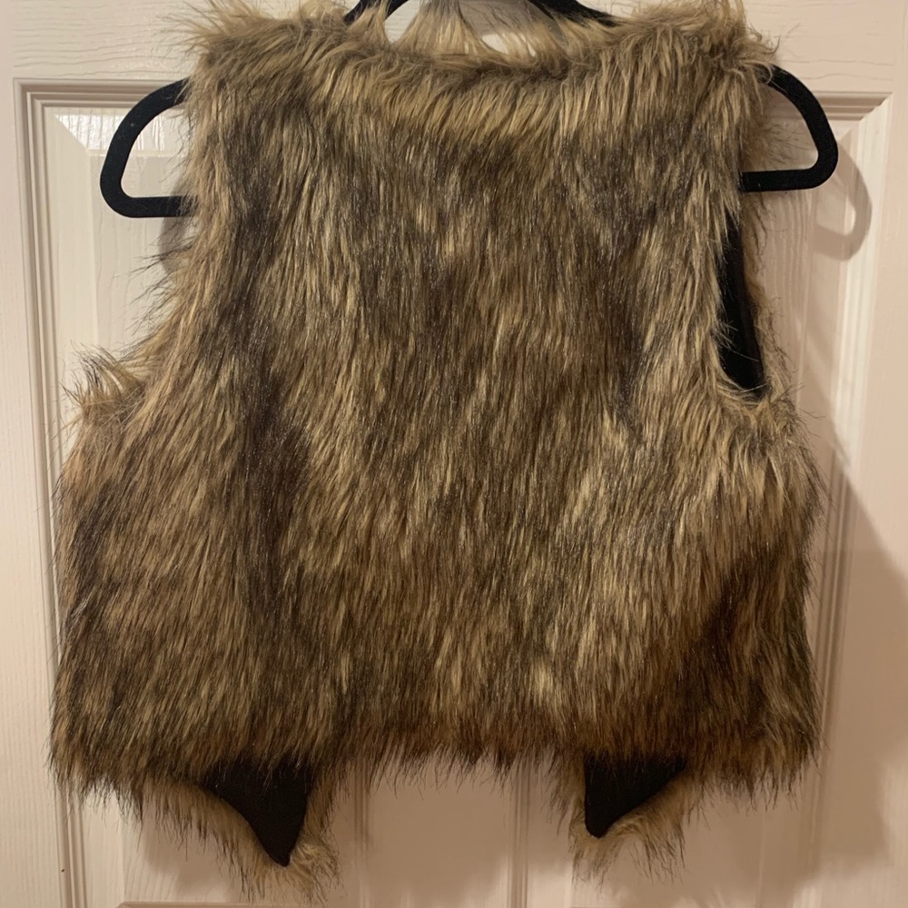Brown faux fur vest